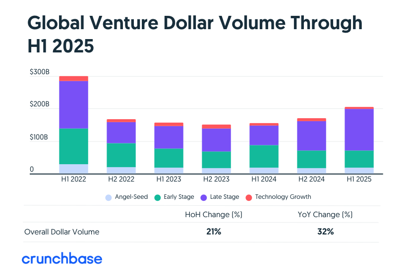 Global Venture Investment H1 2025 - 와우테일