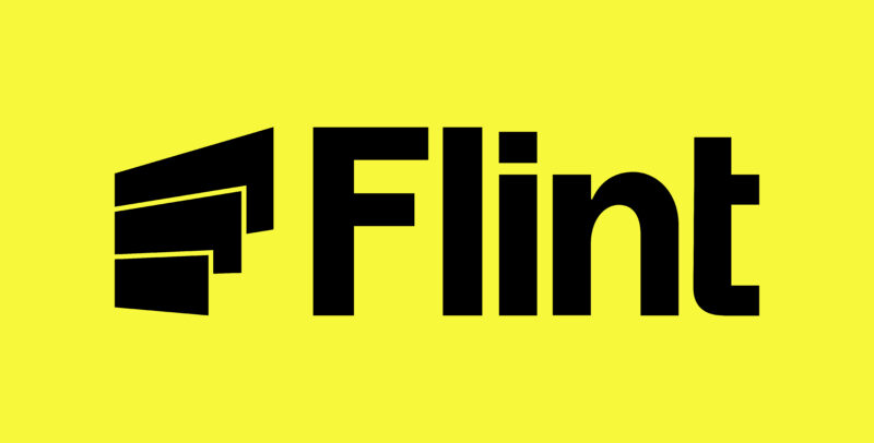 Flint logo black on yellow - 와우테일