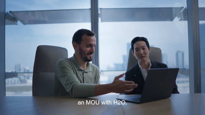 사진 H2O와 ADI재단이 공동 제작한 블록체인 기술과 관광의 융합에 관한 홍보 동영상 중 한 장면 - 와우테일