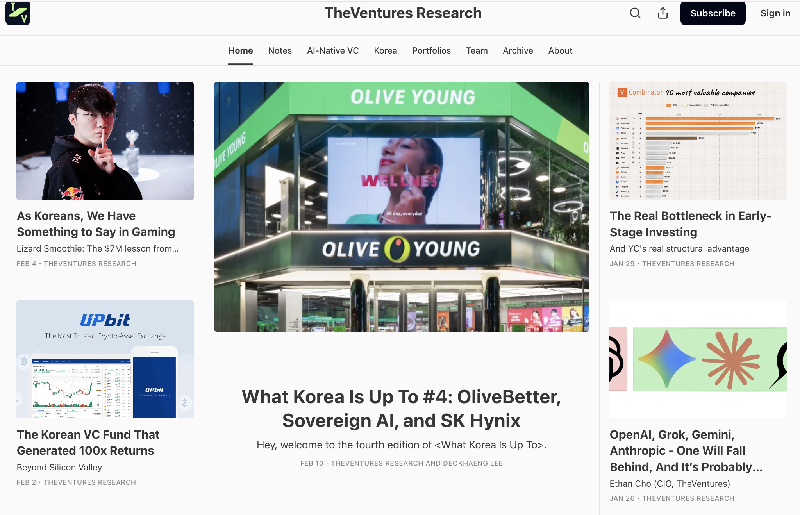 이미지더벤처스 리서치 채널 화면 - 와우테일