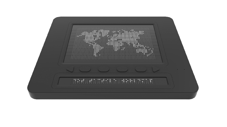 사진2 닷패드 세계지도가 촉각디스플레이에서 출력되는 모습 - 와우테일