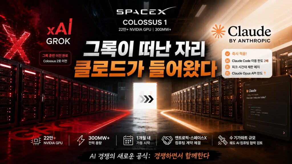그록이 떠난 자리에 클로드가 들어왔다… 앤트로픽-스페이스X 컴퓨팅 계약 1 Anthropic xAI spaceX - 와우테일