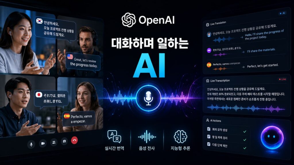 오픈AI, API에 실시간 음성 번역·전사 기능 추가... "대화하면서 일하는 AI" 1 OpenAI voice AI - 와우테일